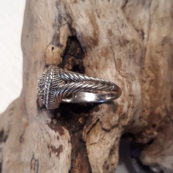 JUDITH RIPKA Diamonique Pave Heart 925 Ring Size 7 - Picture 4 of 6